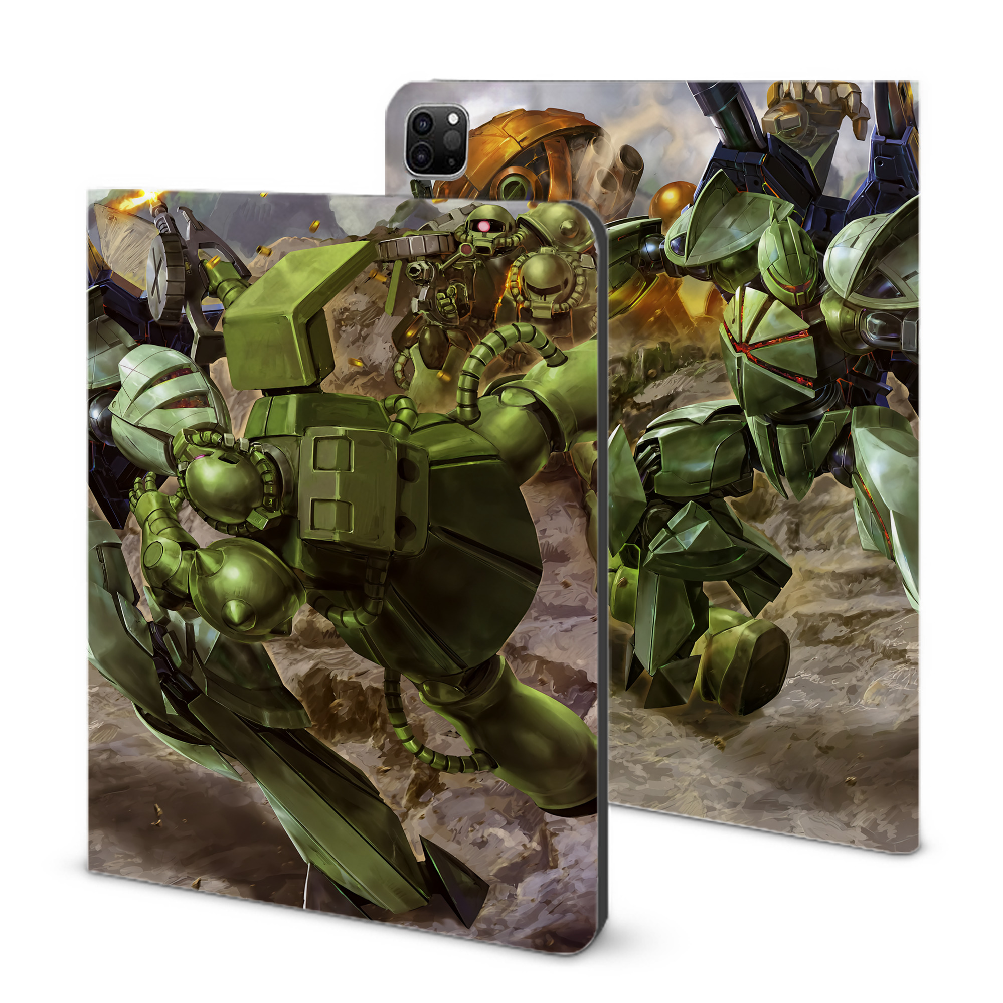 （画像用） 機動戦士ガンダム Mobile Suit Gundam IPad ケース ブック型 PUレザー TPU 耐衝撃 軽量 薄型 ペン収納なし 全面保護 IPad 各モデル対応